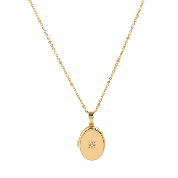 Simple Titanium Steel Heart Openable Photo Album Necklace Electroplated With 18K Real Gold