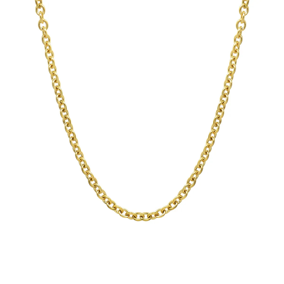 Simple Titanium Steel Plated 18k Gold Jewelry Bare Chain Necklace