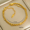 Simple Titanium Steel Unisex Bracelet With 18K Gold Plating Electroplating Treatment Minimalist Style