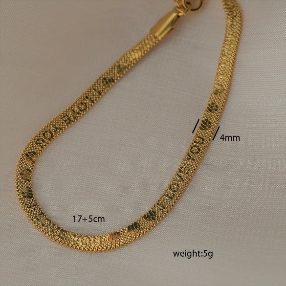 Simple Titanium Steel Unisex Bracelet With 18K Gold Plating Electroplating Treatment Minimalist Style