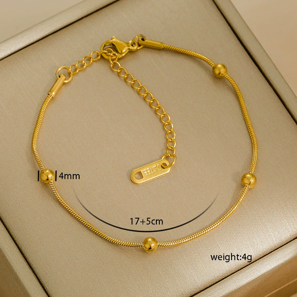Simple Titanium Steel Unisex Bracelet With 18K Gold Plating Electroplating Treatment Minimalist Style