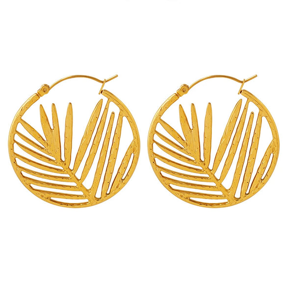 Simple 316L Stainless Steel Women's Earrings With Geometric Pattern And Electroplating Design