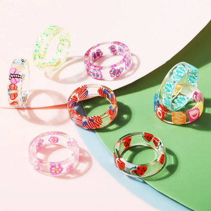 Simple Transparent Fruit Resin Ring Wholesale