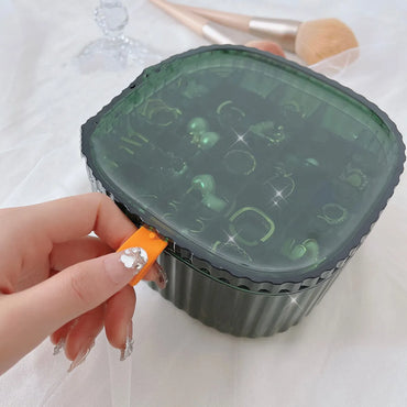 Simple Transparent Dustproof Anti-Oxidation Multi-Grid Jewelry Storage Box