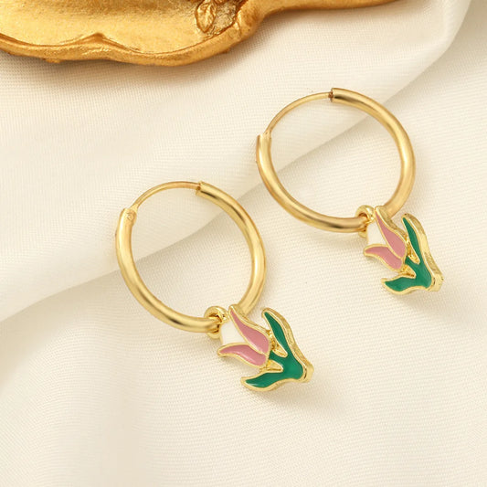 Ig Style Flower Tulip Alloy Women'S Rings Bracelets Necklace