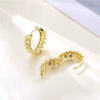Simple Twisted Geometric Copper Earrings For Women With Electroplating Treatment