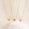Simple U Shaped Star Love Cross Stainless Steel Necklace For Women With Pvd Furnace Vacuum Real Gold Plating