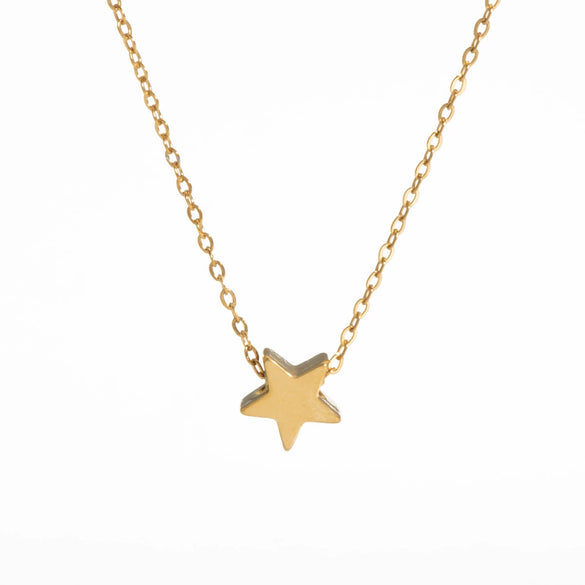 Simple U Shaped Star Love Cross Stainless Steel Necklace For Women With Pvd Furnace Vacuum Real Gold Plating