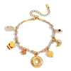 Simple Unisex Donut Style Stainless Steel Electroplated Rope Bracelet Jewelry