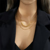 Simple Versatile Double Layer Irregular Titanium Steel Chain Geometric Heavy Metal Punk Necklace Electroplated
