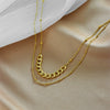 Simple Versatile Double Layer Irregular Titanium Steel Chain Geometric Heavy Metal Punk Necklace Electroplated