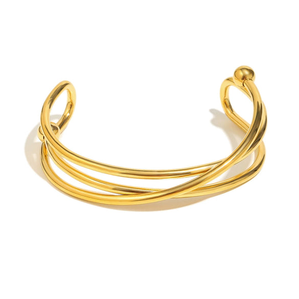 Simple Versatile Niche Fashion Hand Jewelry Stainless Steel 18K Gold Plated Cross Line Bracelet For Women