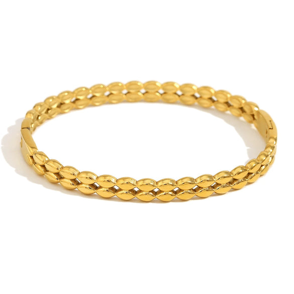 Simple Versatile Personality Water Drop Stainless Steel 18K Gold Plated Flower Chain Bracelet For Women