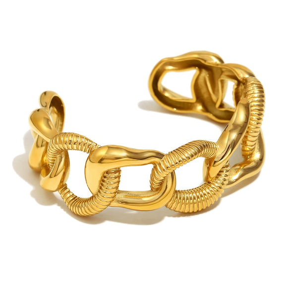 Simple Versatile Personality Water Drop Stainless Steel 18K Gold Plated Flower Chain Bracelet For Women