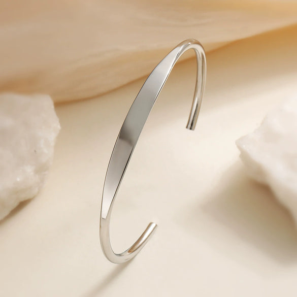 Simple Versatile Retro Cshaped Stainless Steel Electroplated Bracelet For Female