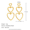 Simple Versatile Work Clothing Stainless Steel Plated Earrings With Snakeskin Pattern And Heart Shape