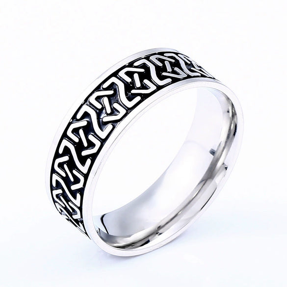 Simple Viking Letters Stainless Steel Unisex Ring Hand Jewelry