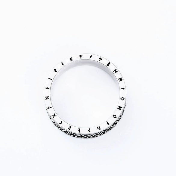 Simple Viking Letters Stainless Steel Unisex Ring Hand Jewelry