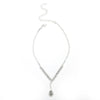Simple Water Drop Pearl Pendant Fashion Alloy Necklace Earring Set