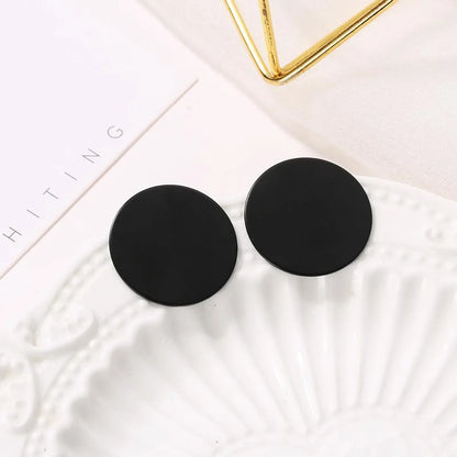 Simple Style Round Plating Alloy No Inlaid Earrings Ear Studs