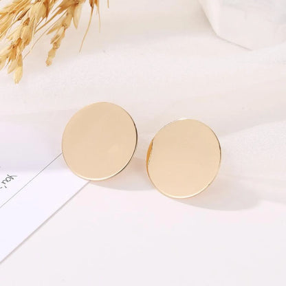 Simple Style Round Plating Alloy No Inlaid Earrings Ear Studs