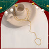 Simple Women's Copper Ring Bracelet With Gold Plated Electroplated Finish Fashion Finger Chain Jewelry
