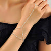 Simple Women's Copper Ring Bracelet With Gold Plated Electroplated Finish Fashion Finger Chain Jewelry