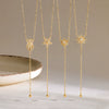 Simple Women's Geometric Rhinestone Studded Stainless Steel Necklace With 18K Gold Plated Finish