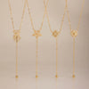 Simple Women's Geometric Rhinestone Studded Stainless Steel Necklace With 18K Gold Plated Finish