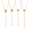 Simple Women's Geometric Rhinestone Studded Stainless Steel Necklace With 18K Gold Plated Finish