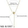 Simple Women's Geometric Rhinestone Studded Stainless Steel Necklace With 18K Gold Plated Finish