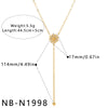 Simple Women's Geometric Rhinestone Studded Stainless Steel Necklace With 18K Gold Plated Finish