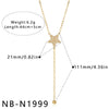Simple Women's Geometric Rhinestone Studded Stainless Steel Necklace With 18K Gold Plated Finish