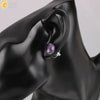 Simple Women's Round Natural Stone Drop Earrings With Marble Pattern And Electroplated Copper Accessories