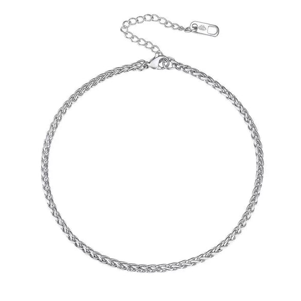 Simple Women's Stainless Steel Double Layer Chain Anklet With Heart Shaped Pendant Fashion Jewelry Accessory