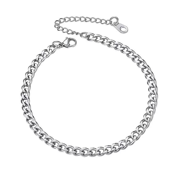 Simple Women's Stainless Steel Double Layer Chain Anklet With Heart Shaped Pendant Fashion Jewelry Accessory