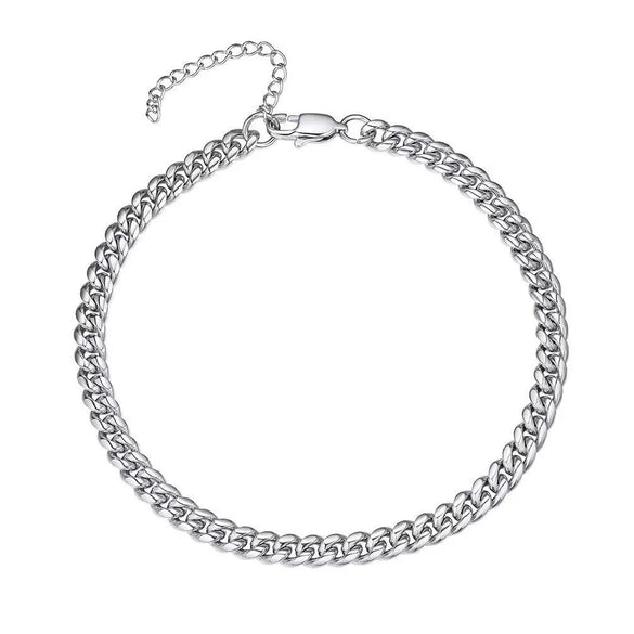 Simple Women's Stainless Steel Double Layer Chain Anklet With Heart Shaped Pendant Fashion Jewelry Accessory