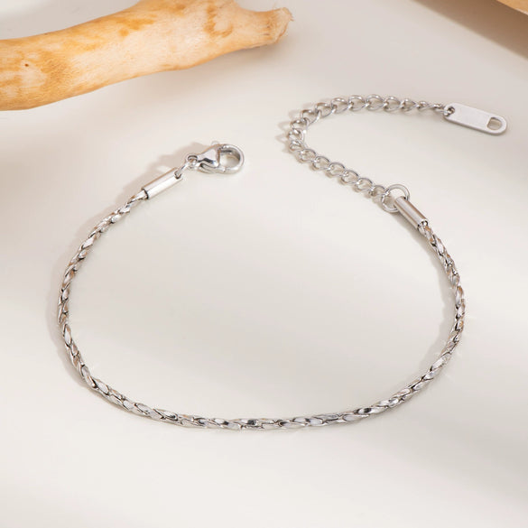 Simple Women's Stainless Steel Necklace Bracelet Suit With 18K Gold Plated Pvd Furnace Vacuum Real Gold Plating Chain Jewelry