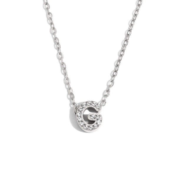 Simple Women's Stainless Steel Plated 18K Gold Letter Pendant Necklace With Electroplating