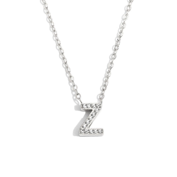 Simple Women's Stainless Steel Plated 18K Gold Letter Pendant Necklace With Electroplating