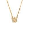 Simple Women's Stainless Steel Plated 18K Gold Letter Pendant Necklace With Electroplating