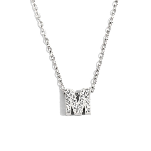 Simple Women's Stainless Steel Plated 18K Gold Letter Pendant Necklace With Electroplating