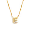 Simple Women's Stainless Steel Plated 18K Gold Letter Pendant Necklace With Electroplating