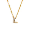 Simple Women's Stainless Steel Plated 18K Gold Letter Pendant Necklace With Electroplating