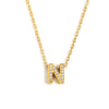 Simple Women's Stainless Steel Plated 18K Gold Letter Pendant Necklace With Electroplating