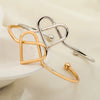 Simple Woven Love Heart Open-End Bracelet Fashion Geometry Cross Couple Metal Bracelet