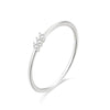 Simple Zircon Fine Ring For Women 925 Sterling Silver With Geometric Design And Electroplating