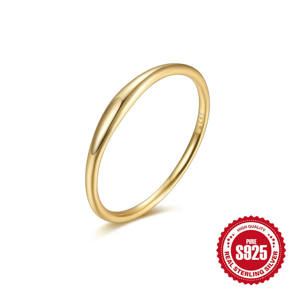 Simple Zircon Fine Ring For Women 925 Sterling Silver With Geometric Design And Electroplating