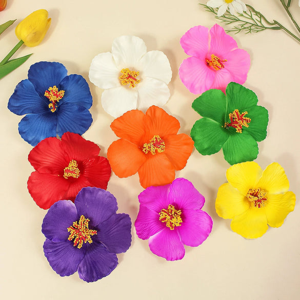 Simulated Hibiscus Flower Hairpins Duckbill Clip Purely Handmade Women's Accessories