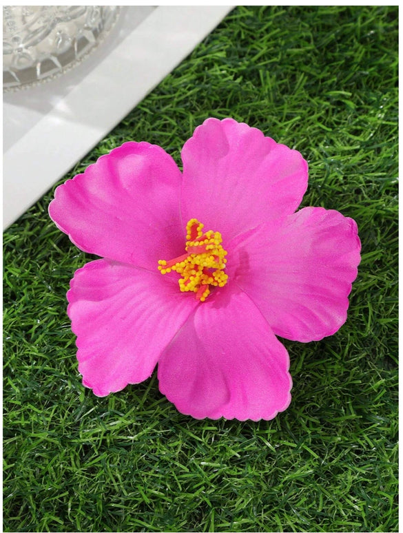 Simulated Hibiscus Flower Hairpins Duckbill Clip Purely Handmade Women's Accessories